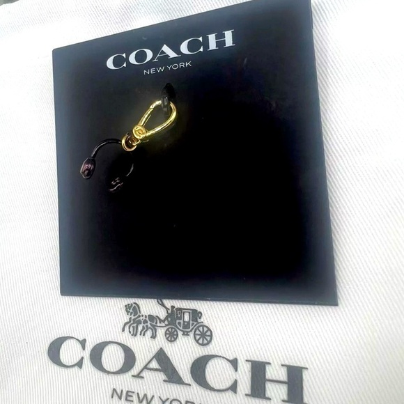 COACH Headphones Bronze/Purple Gold-Tone Necklace Bracelet Bag Charm with Pouch - Picture 6 of 8